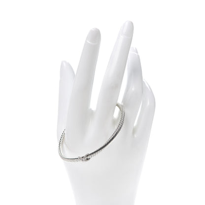David Yurman Sterling Silver Diamond 4mm X Cable Bracelet 2 of 6