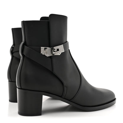 Hermes Calfskin Frenchie 50 Ankle Boots 38.5 Black 4 of 9