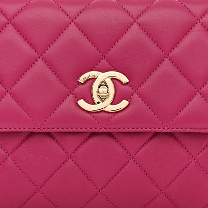 Chanel Lambskin Quilted Medium Trendy CC Flap Dark Pink 8 of 10
