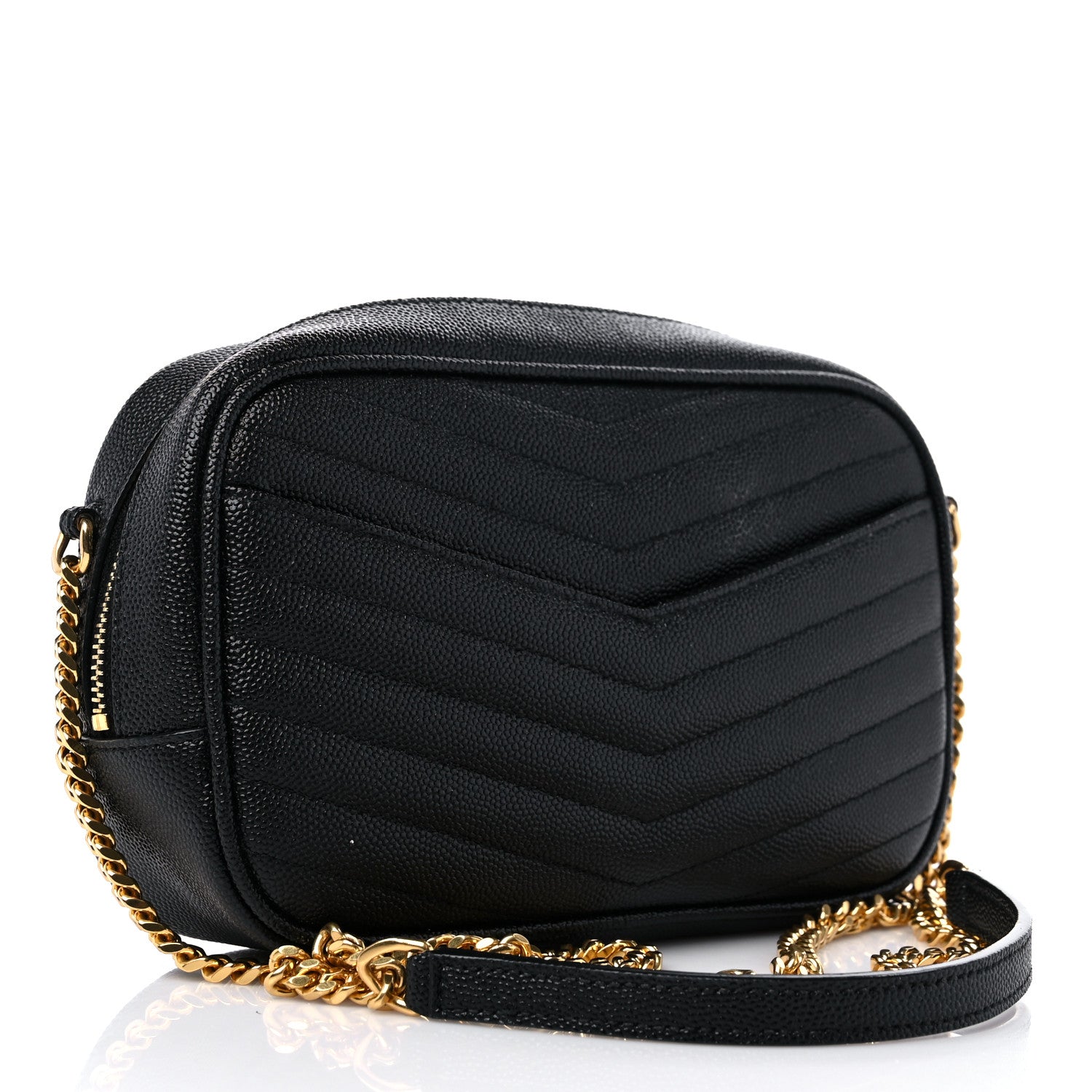 Saint Laurent Grain De Poudre Matelasse Monogram Mini Lou Camera Bag Black 3 of 13