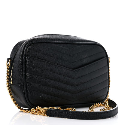 Saint Laurent Grain De Poudre Matelasse Monogram Mini Lou Camera Bag Black 3 of 13