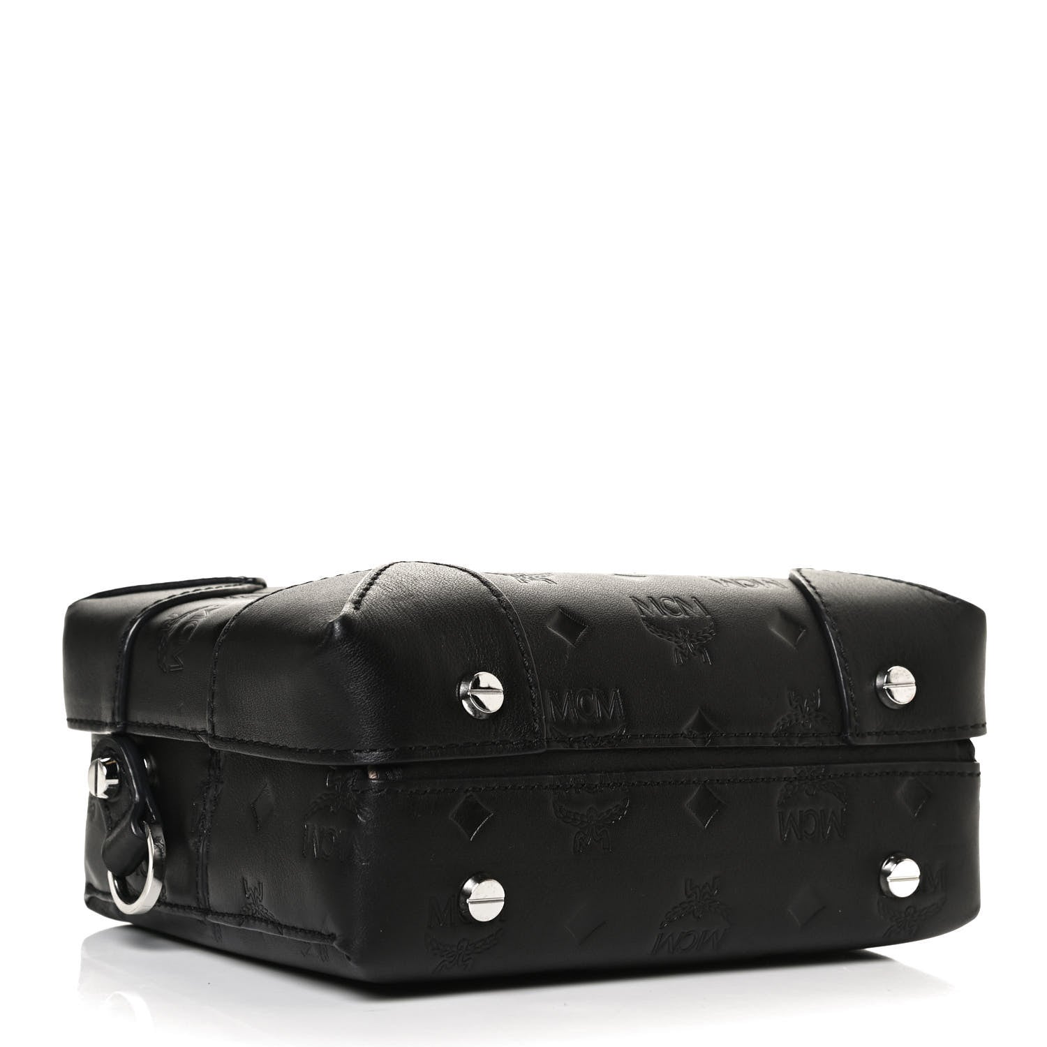 MCM Calfskin Ottomar Monogram Small Berlin Crossbody Black 4 of 11