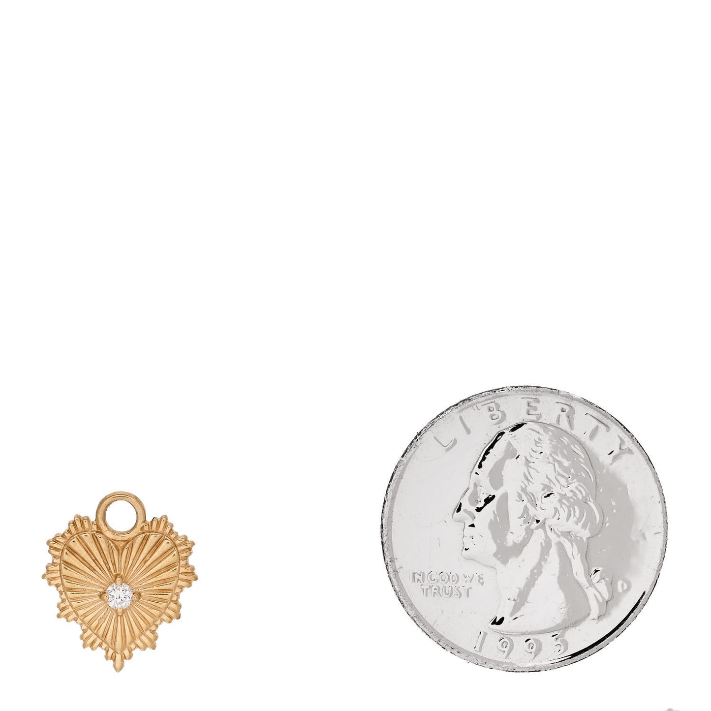 18K Yellow Gold Diamond Miniature Heart Medallion Pendant