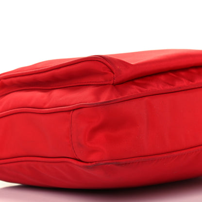 Prada Tessuto Nylon Saffiano Pocket Messenger Bag Red 9 of 10