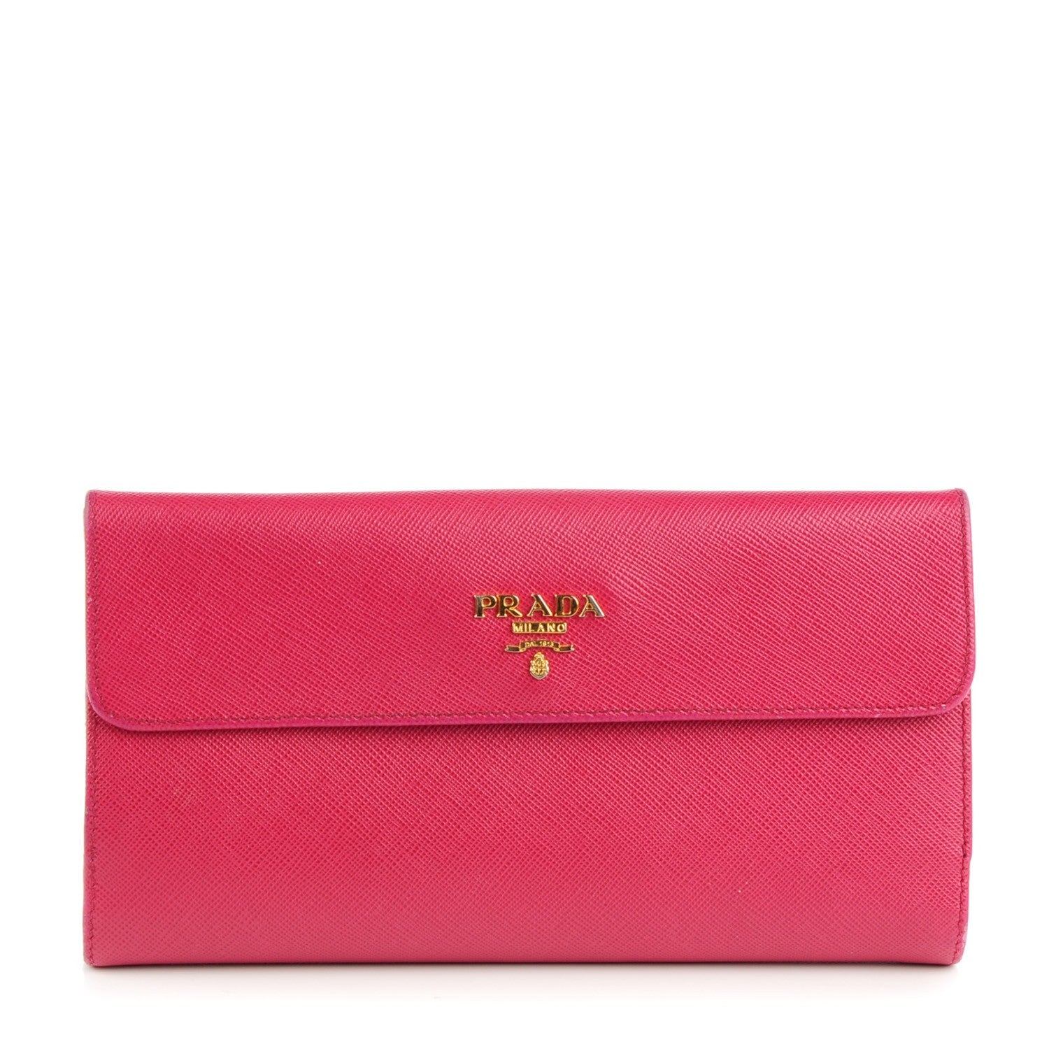 Prada Saffiano Metal Wallet Ibisco 1 of 7