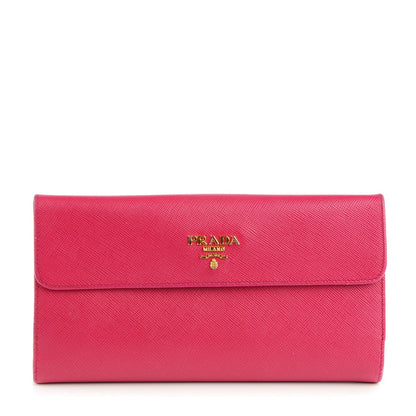 Prada Saffiano Metal Wallet Ibisco 1 of 7