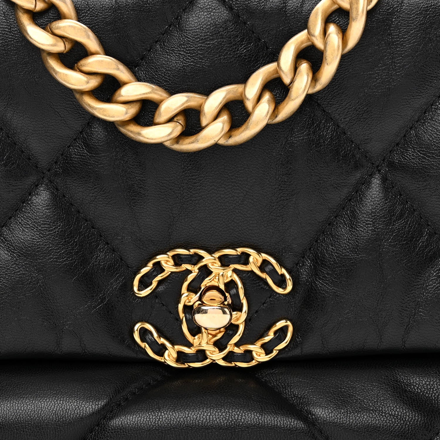 Chanel Goatskin Quilted Medium Chanel 19 Flap Black 7 of 10