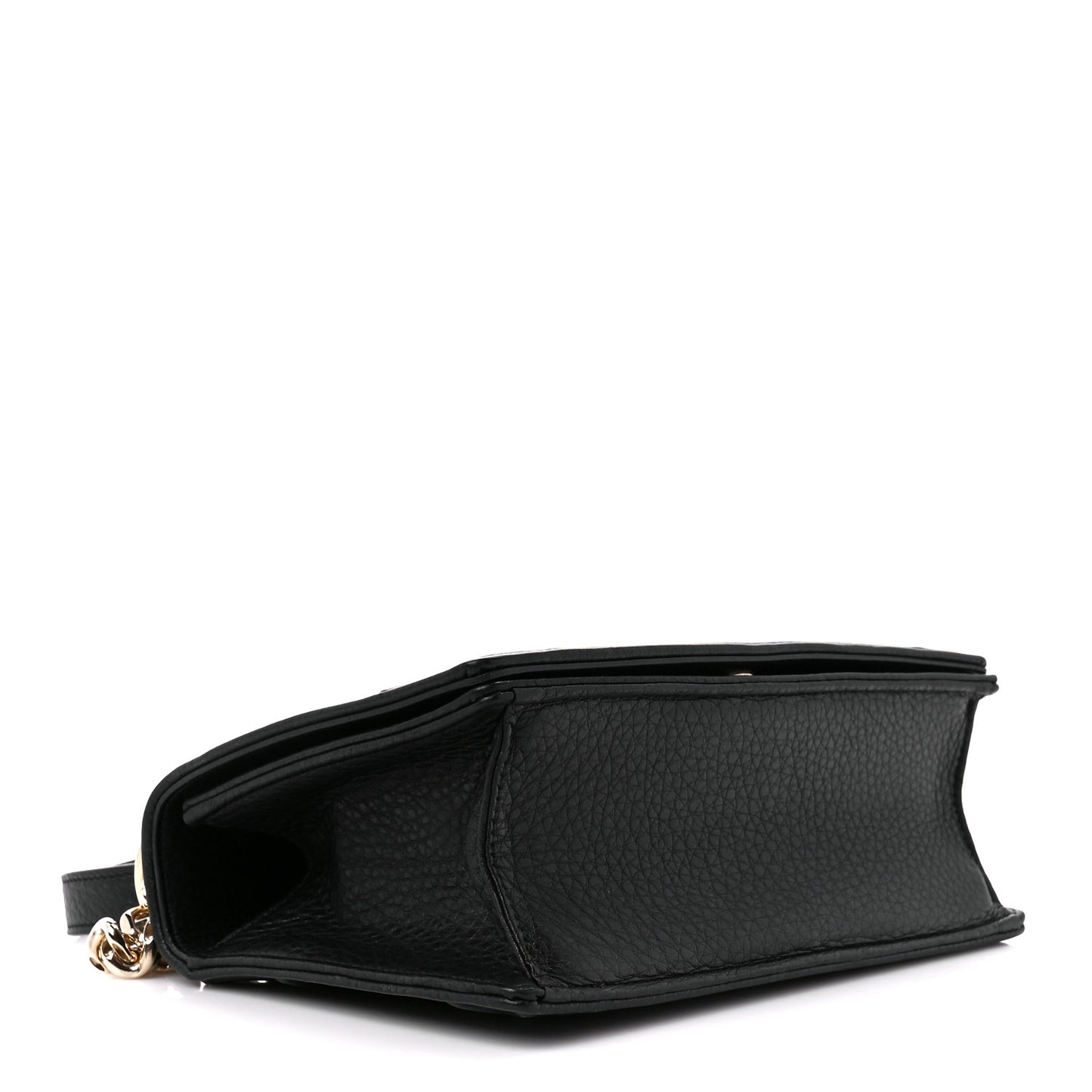 Grained Calfskin Small Diorama Flap Bag Black
