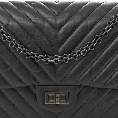 Chanel Aged Calfskin Chevron Quilted 2.55 Reissue 226 So Black 8 of 10