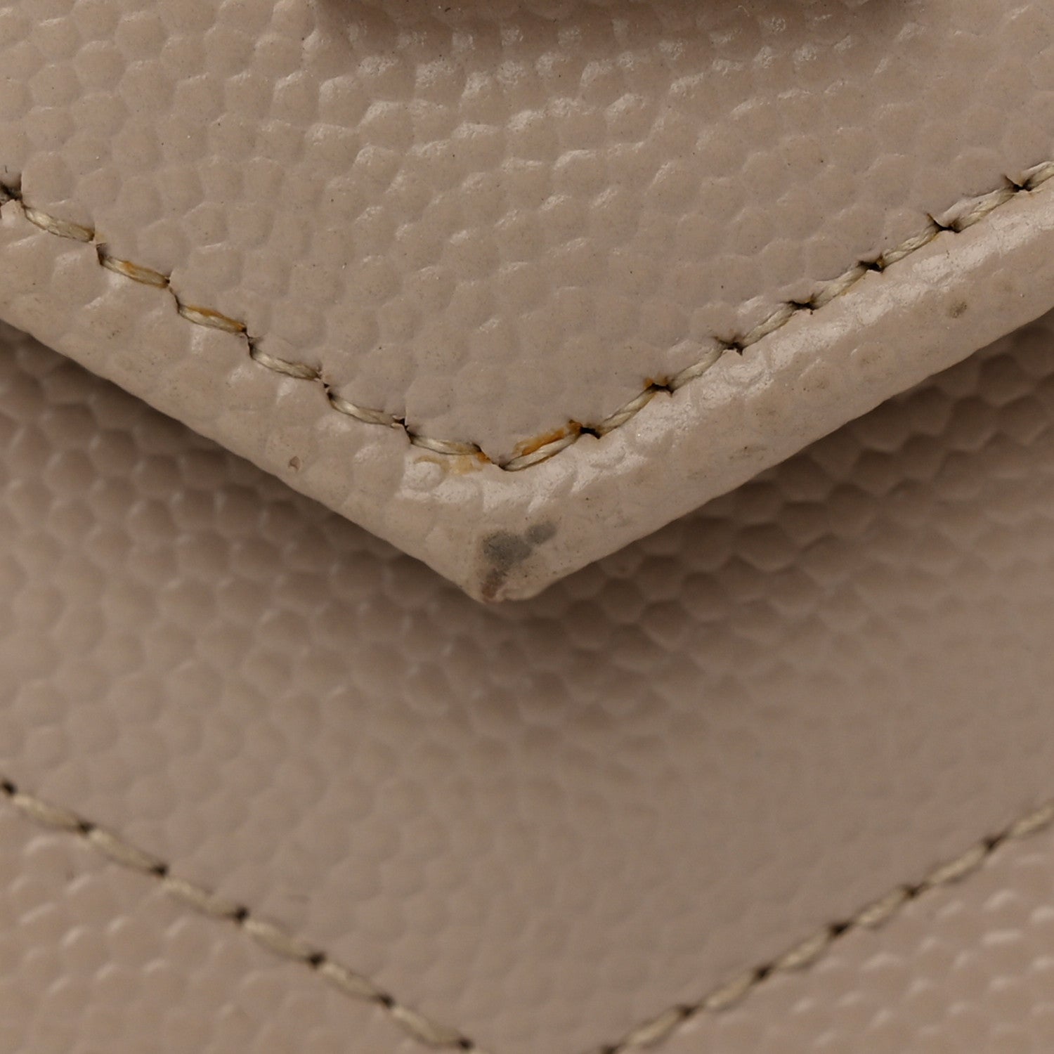 Saint Laurent Grain De Poudre Matelasse Chevron Monogram Envelope Chain Wallet Dark Beige 12 of 16