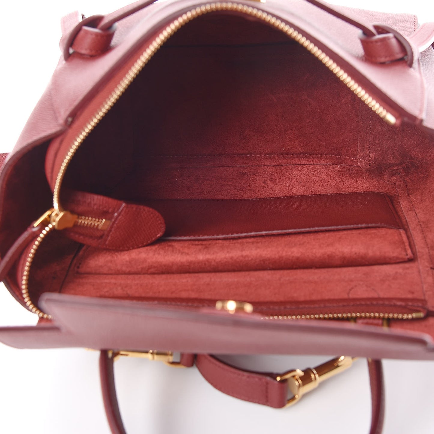 Grained Calfskin Micro Belt Bag Light Burgundy