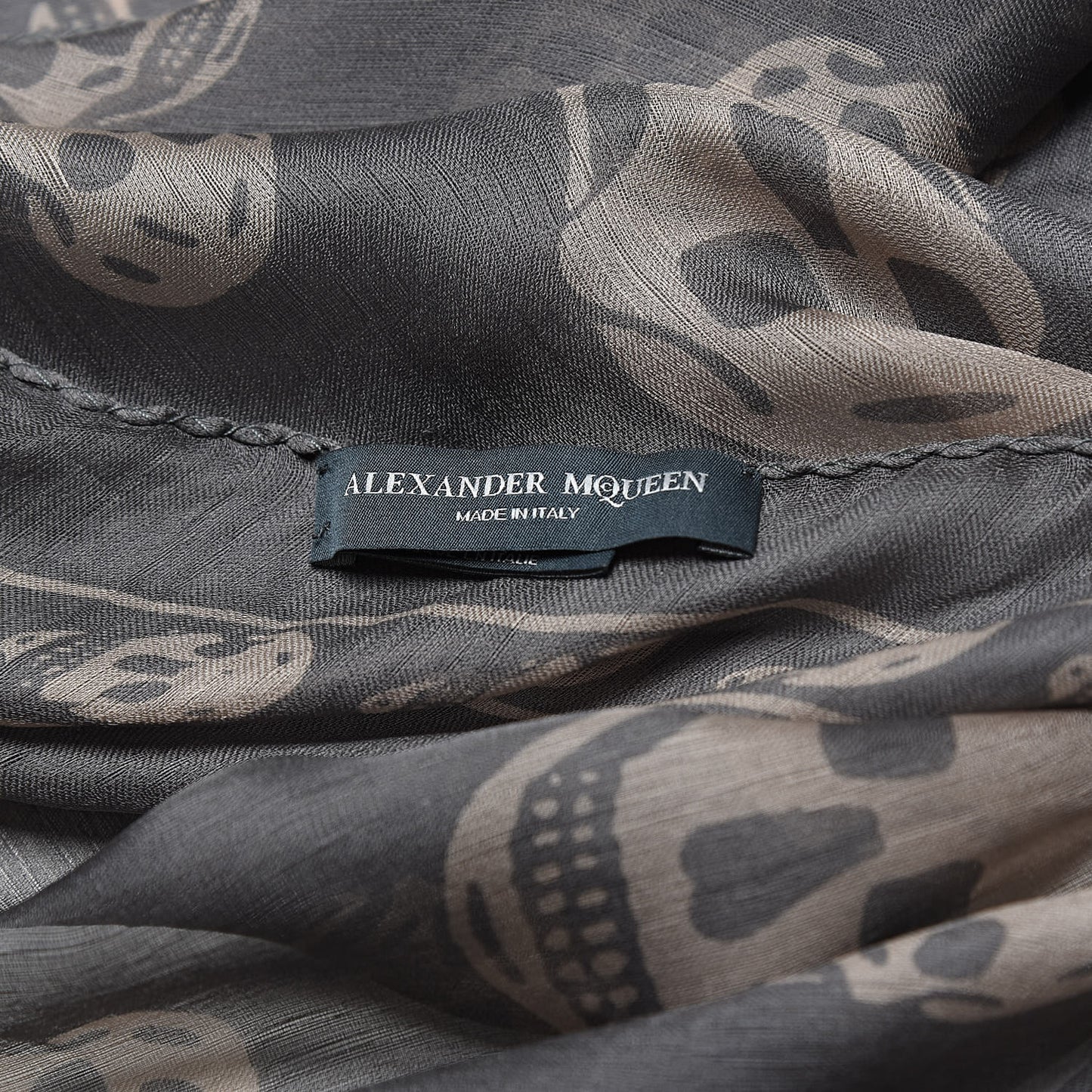 Silk Chiffon Skull Scarf Grey