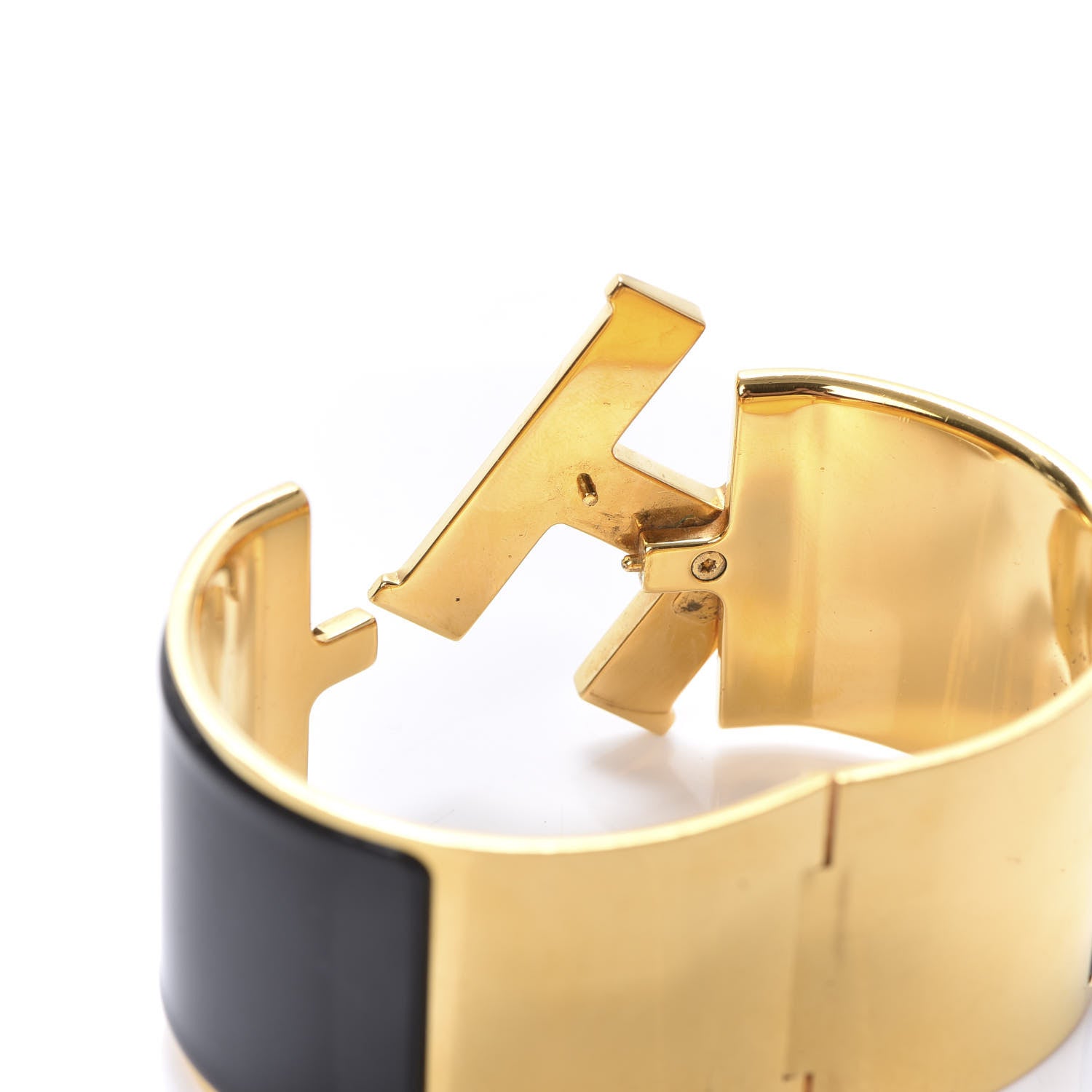 Hermes Enamel Extra Wide Clic Clac H Bracelet GM Black 4 of 6