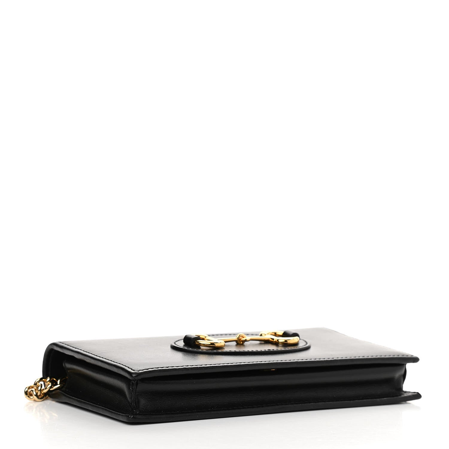 Gucci Boarded Plutone Calfskin Horsebit 1955 Wallet On Chain Black 4 of 12