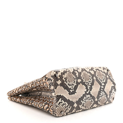 Alaia Snakeskin Laser Cut Mina Tote Neutral 5 of 10