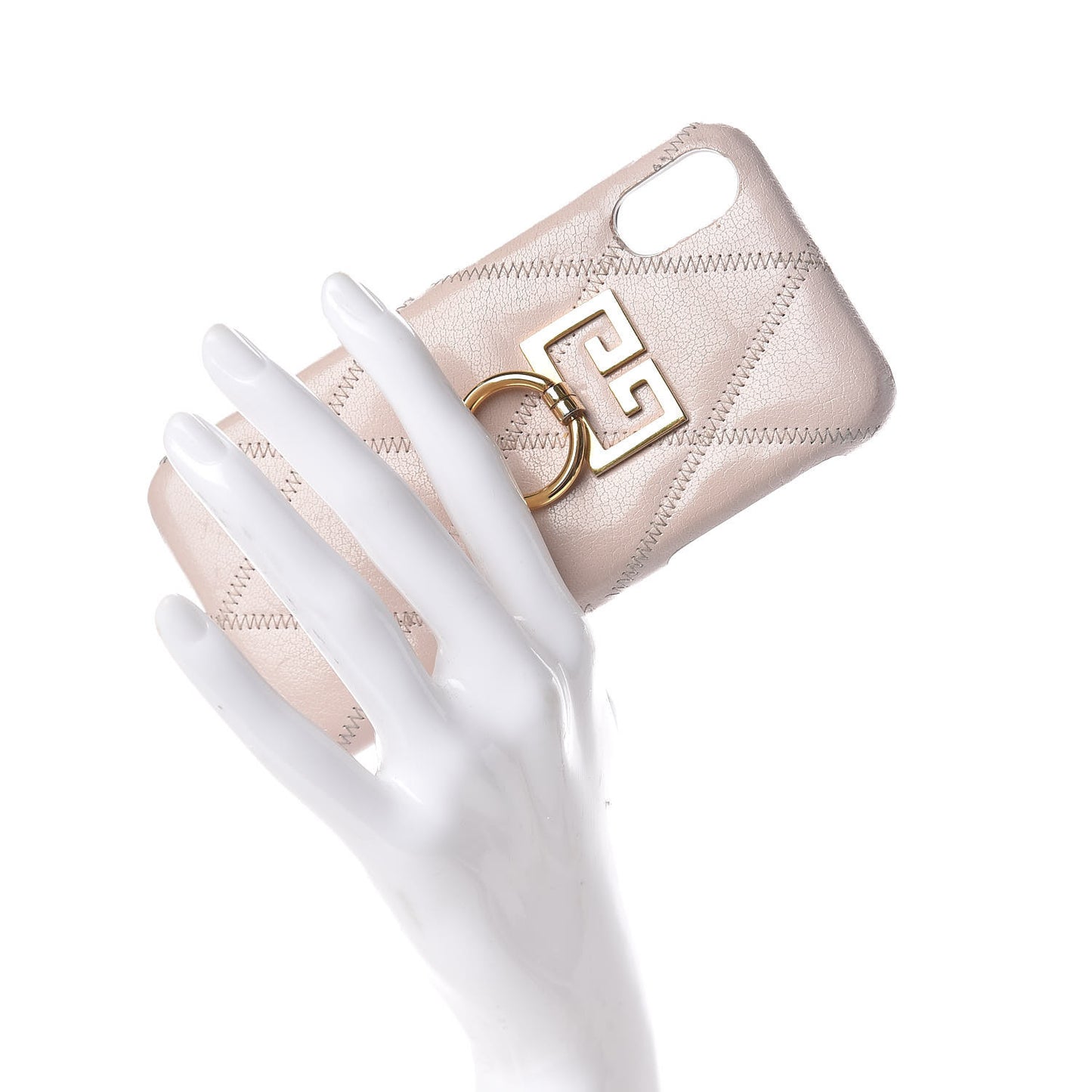 Goatskin Diamond Quilted GV3 iPhone X Case Pale Pink