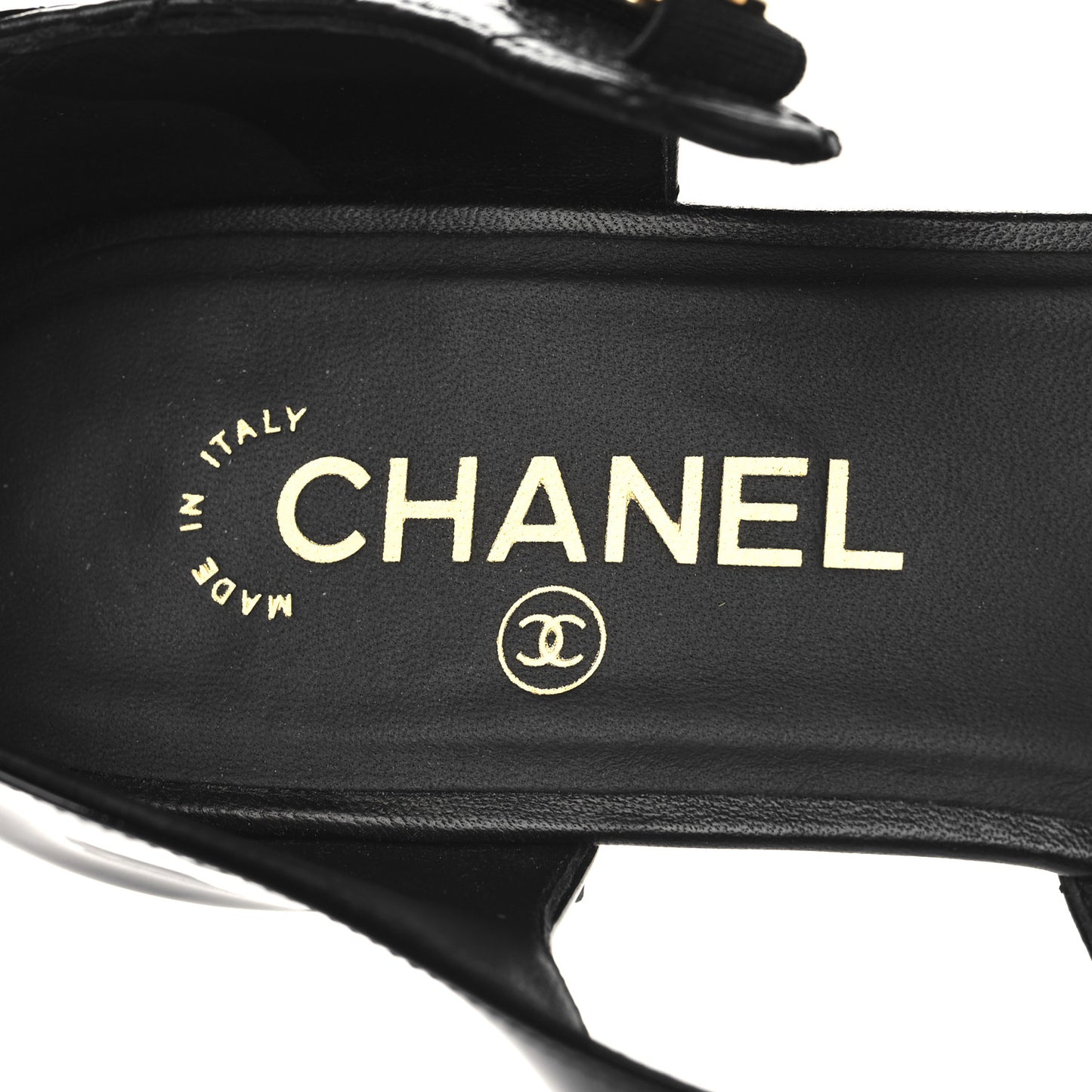 Patent Lambskin Quilted Cap Toe Ballerina Flats 41.5 Black