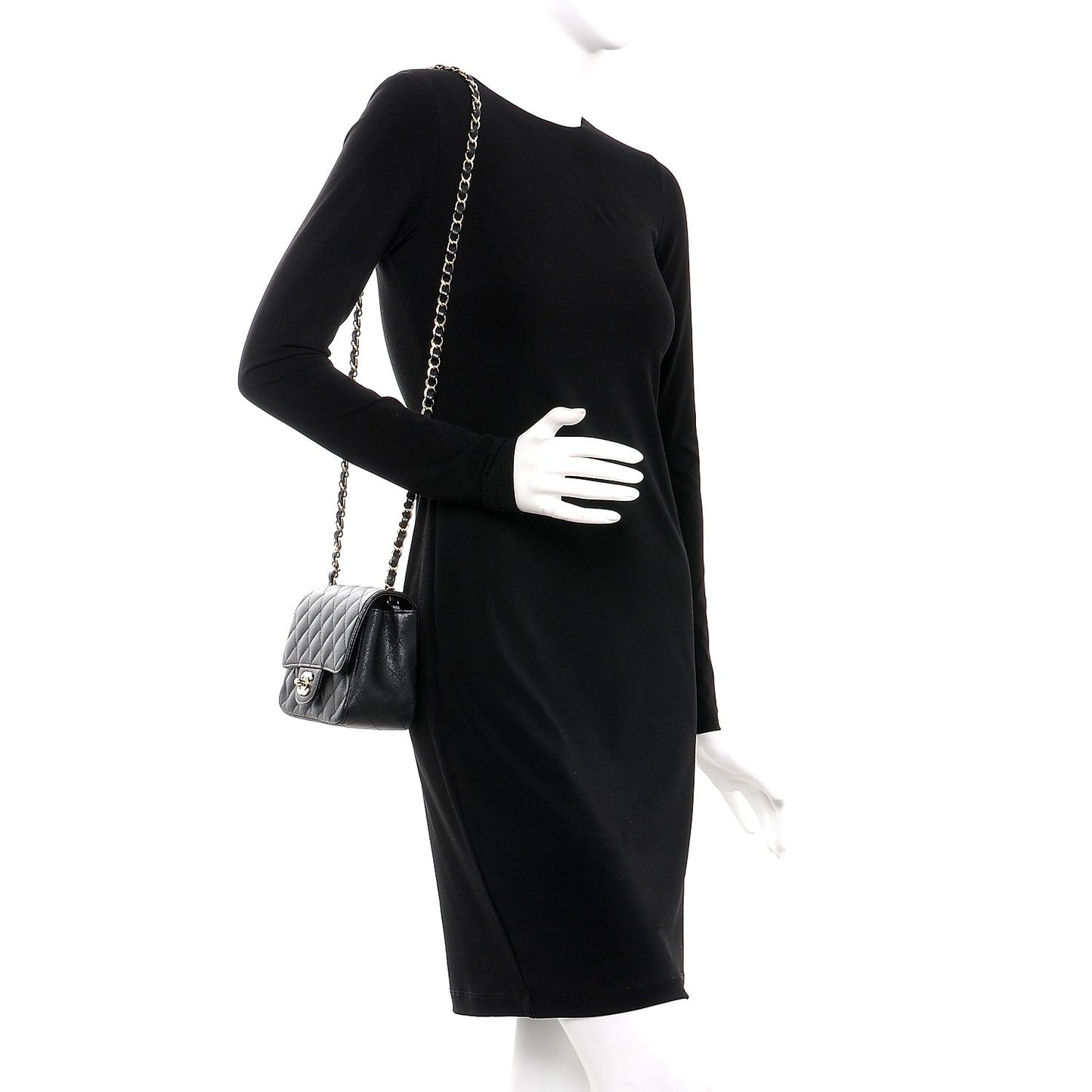 Caviar Quilted Mini Square Flap Black