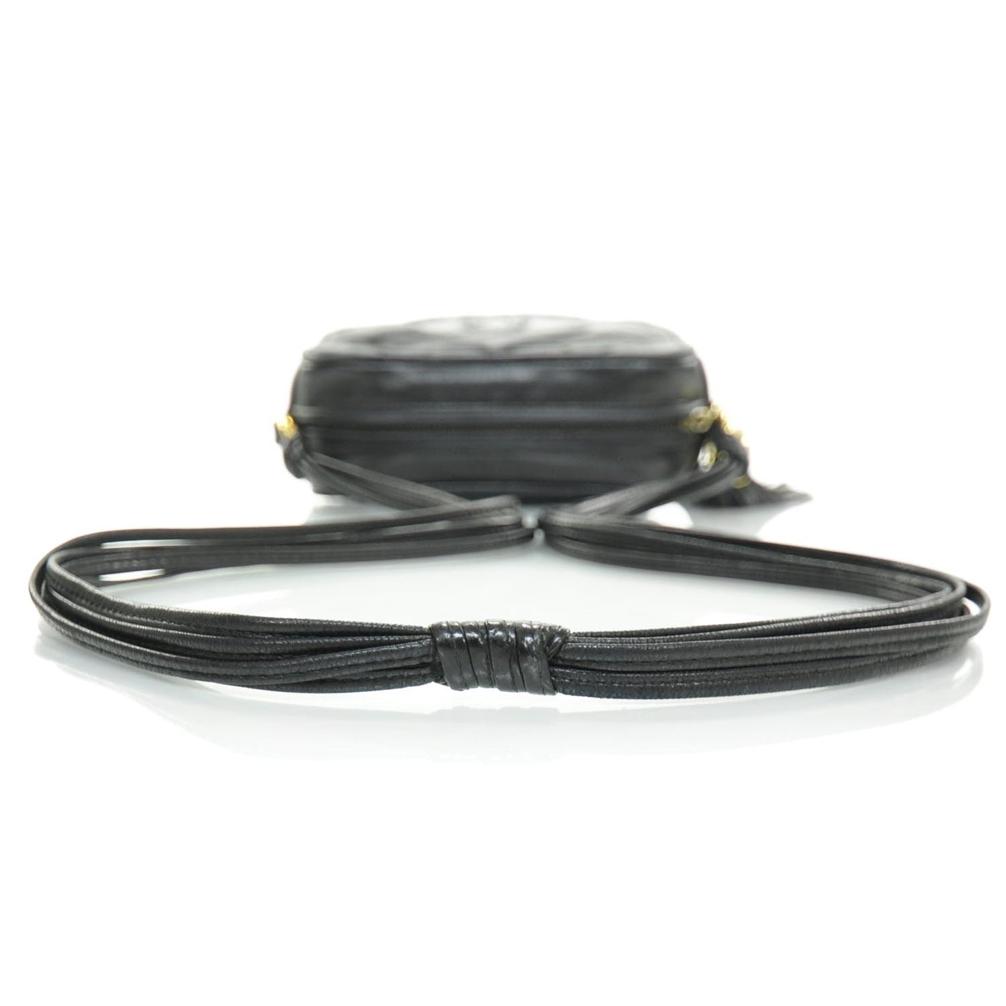 Lambskin Quilted Tassel Bag Black