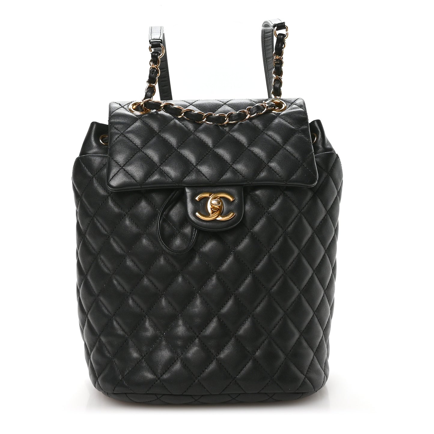 Lambskin Quilted Small Urban Spirit Backpack Black