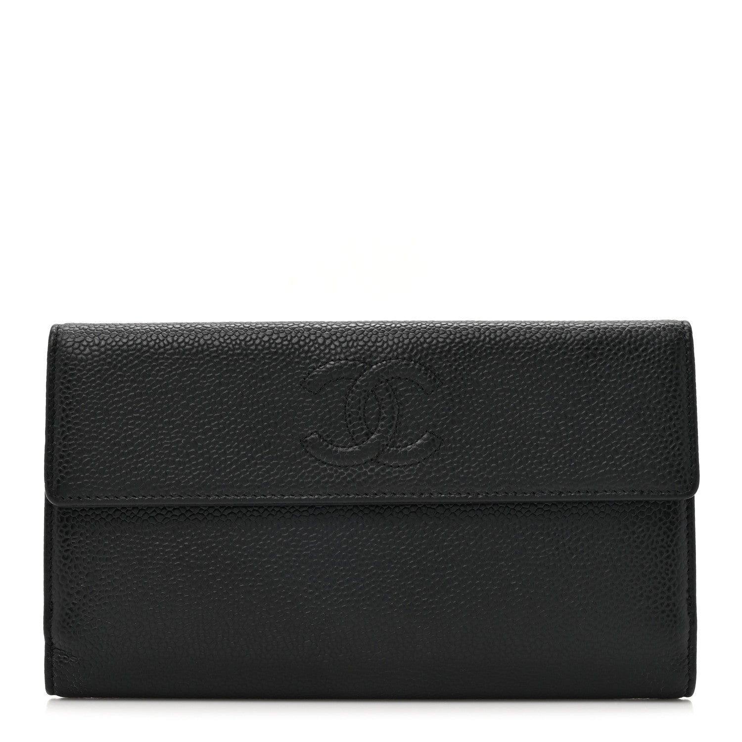 Chanel Caviar Timeless CC French Long Wallet Black 1 of 9