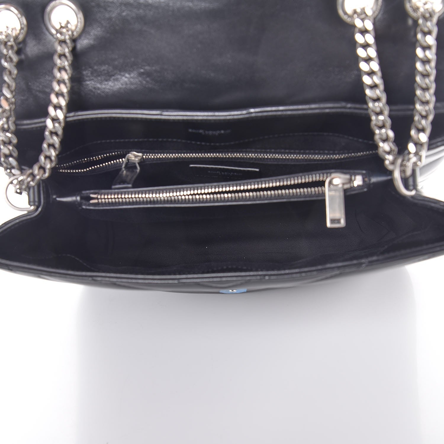 Saint Laurent Calfskin Y Quilted Monogram Medium Loulou Chain Satchel Black 6 of 12