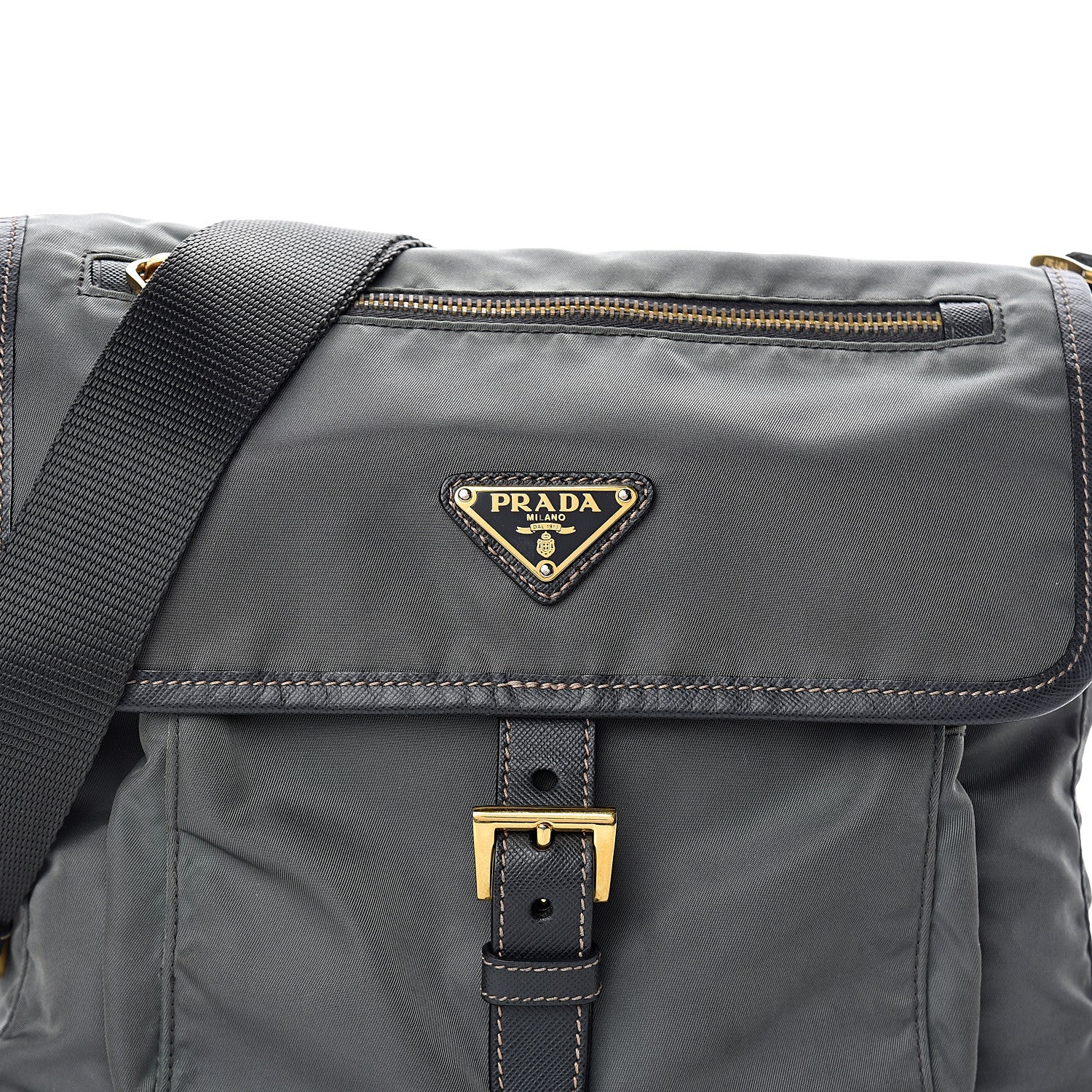 Prada Tessuto Nylon Saffiano Vela Messenger Ardesia 6 of 8