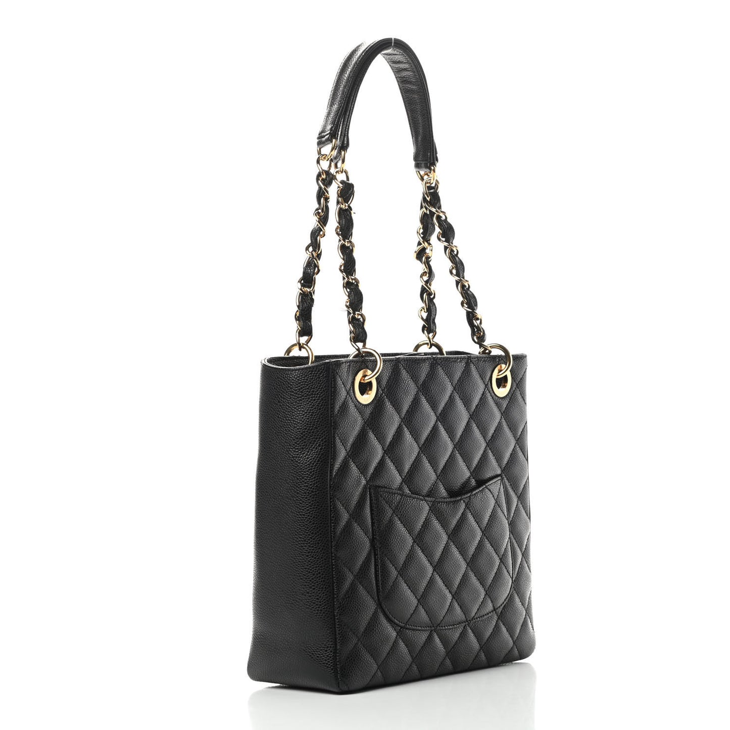 Caviar Quilted Petit Shopping Tote PST Black