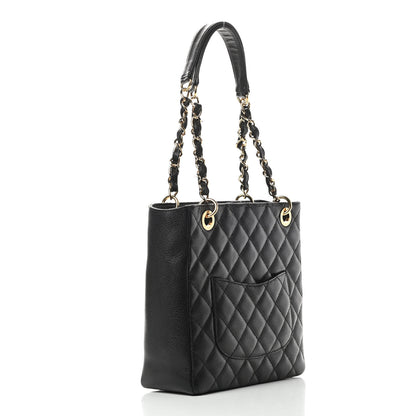 Chanel Caviar Quilted Petit Shopping Tote PST Black 3 of 13