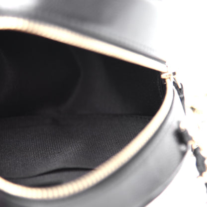 Chanel Caviar Quilted French New Wave Round Clutch With Chain Black 5 of 11