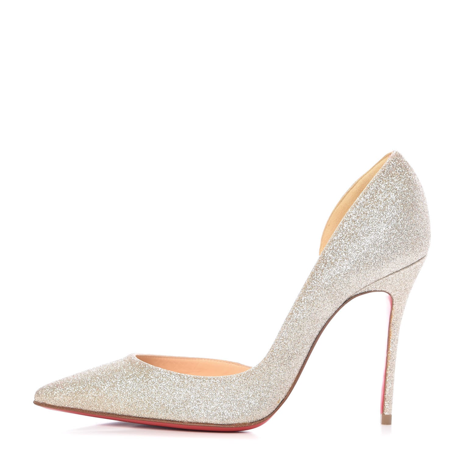Christian Louboutin Glitter Mini Specchio Iriza 100 Pumps 36.5 Ivory Havana Beige 1 of 9