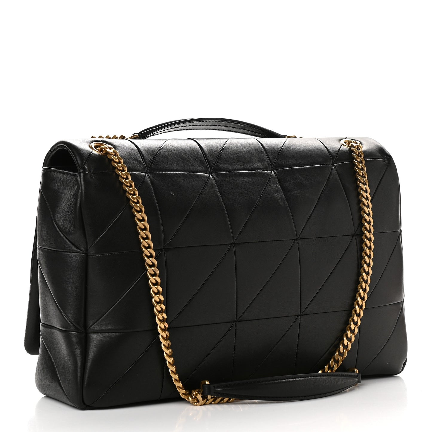 Lambskin Patchwork Monogram Large Jamie Black