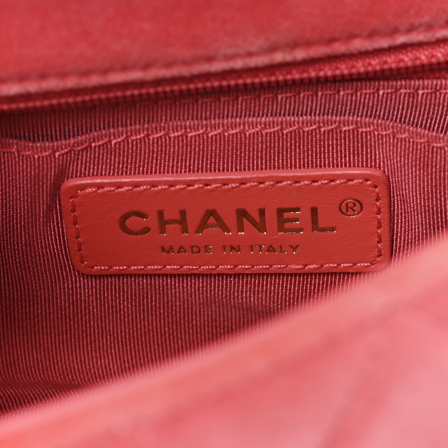 Chanel Velvet Quilted Mini Square Pearl Crush Flap Coral 6 of 11
