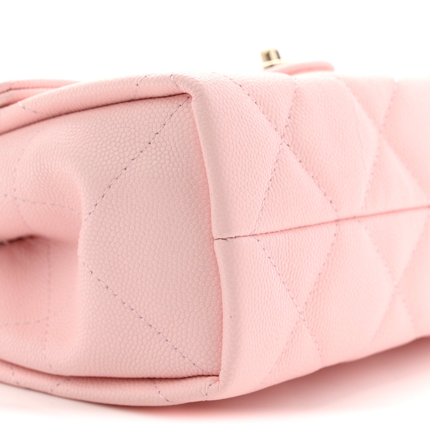 Chanel Caviar Quilted Retro Mini Twist Top Handle Clutch Flap Light Pink 9 of 12