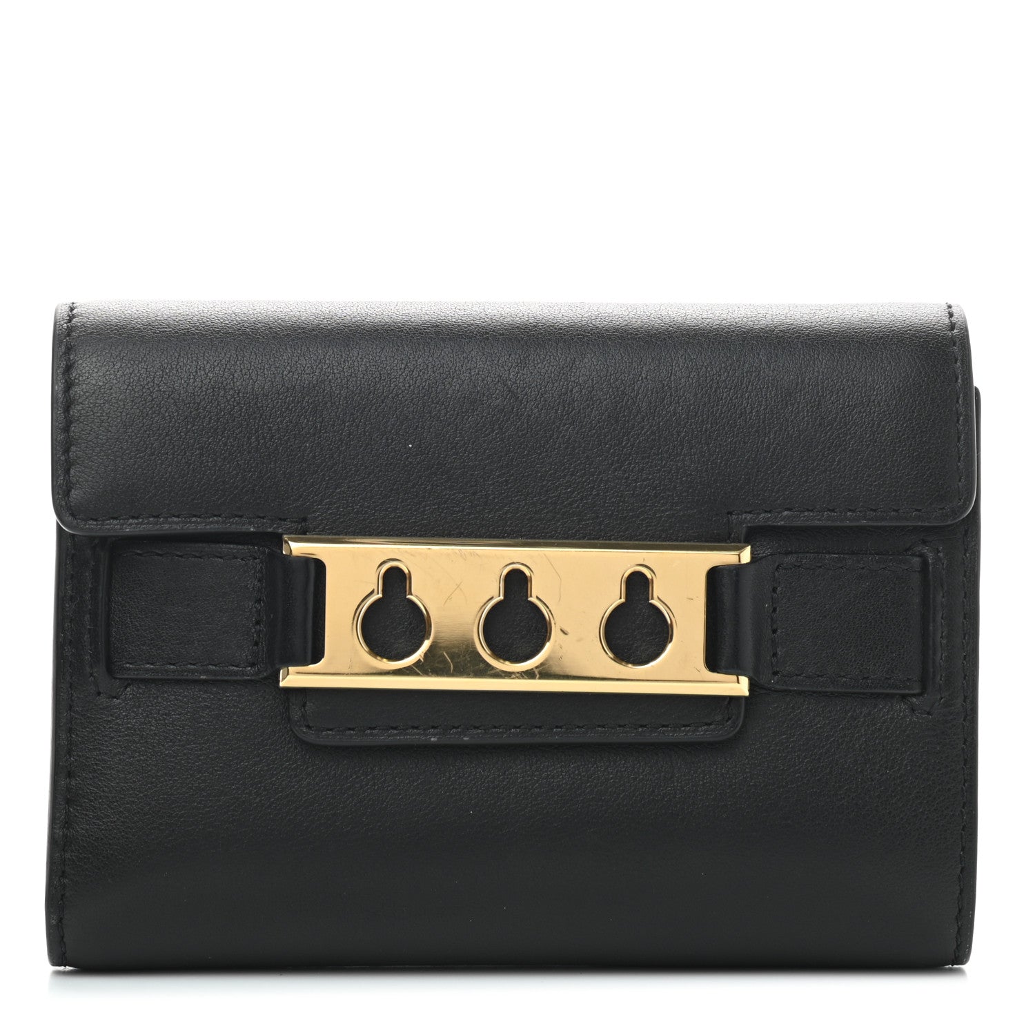 Delvaux Joy Calfskin Tempête Compact Wallet Black 1 of 6