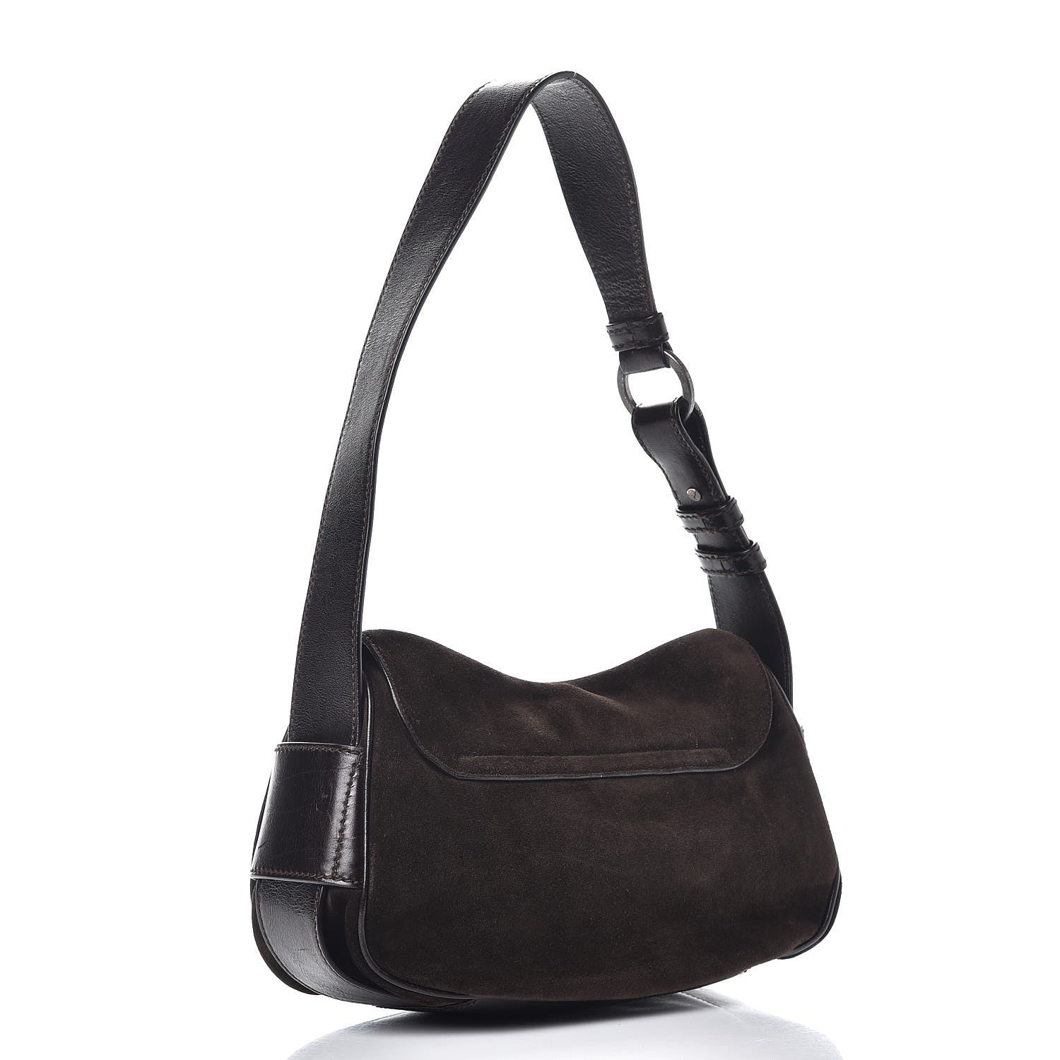Saint Laurent Suede Rive Gauche Flap Brown 4 of 9