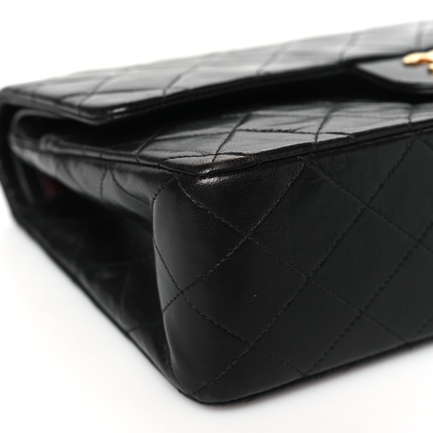Chanel Lambskin Quilted Medium Double Flap Black 17 of 19