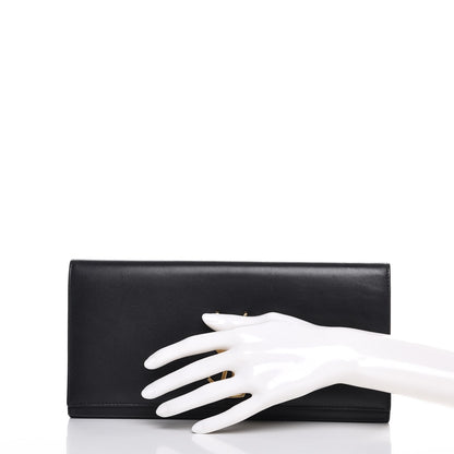 Saint Laurent Calfskin Classic Monogram Clutch Black 2 of 7