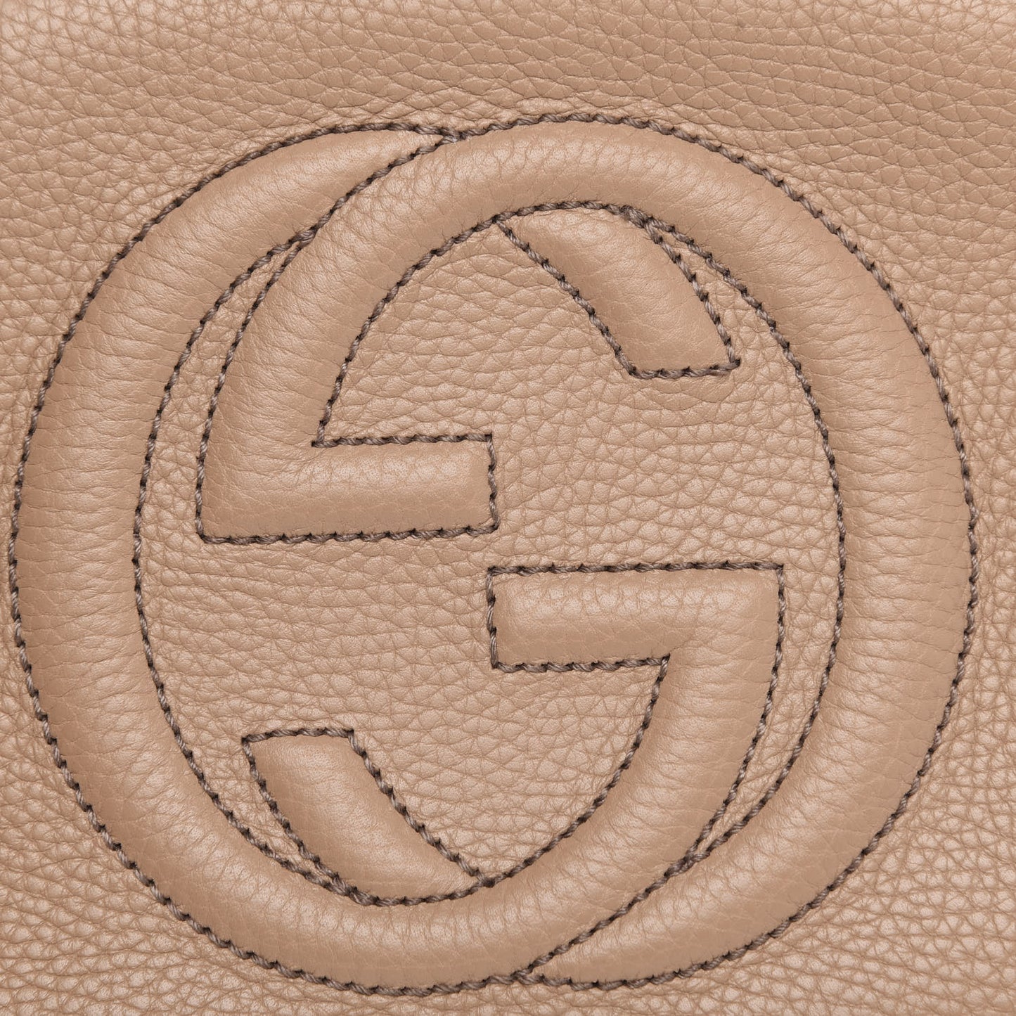 Pebbled Calfskin Small Soho Disco Bag Rose Beige