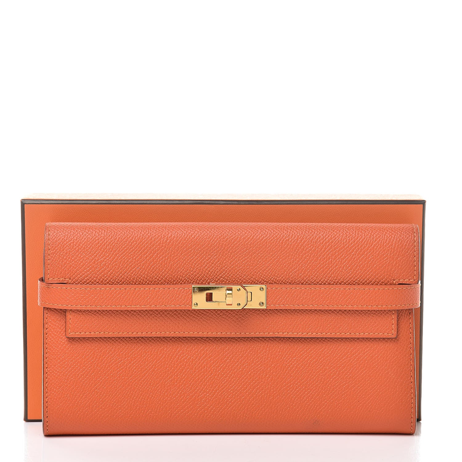 Hermes Epsom Kelly Longue Wallet Feu 8 of 8