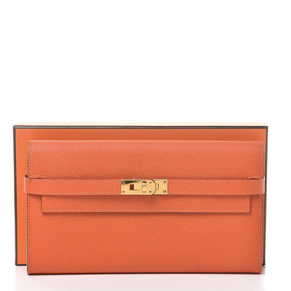 Hermes Epsom Kelly Longue Wallet Feu 8 of 8