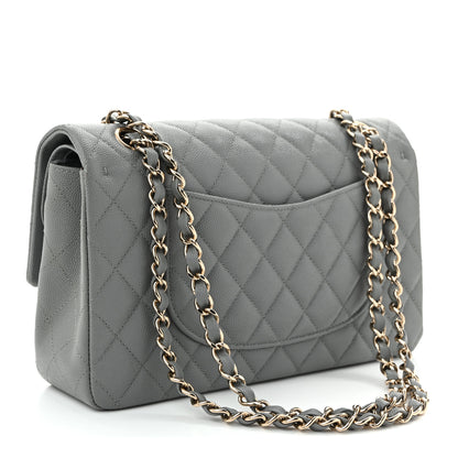 Chanel Caviar Quilted Medium Double Flap Grey 3 of 10