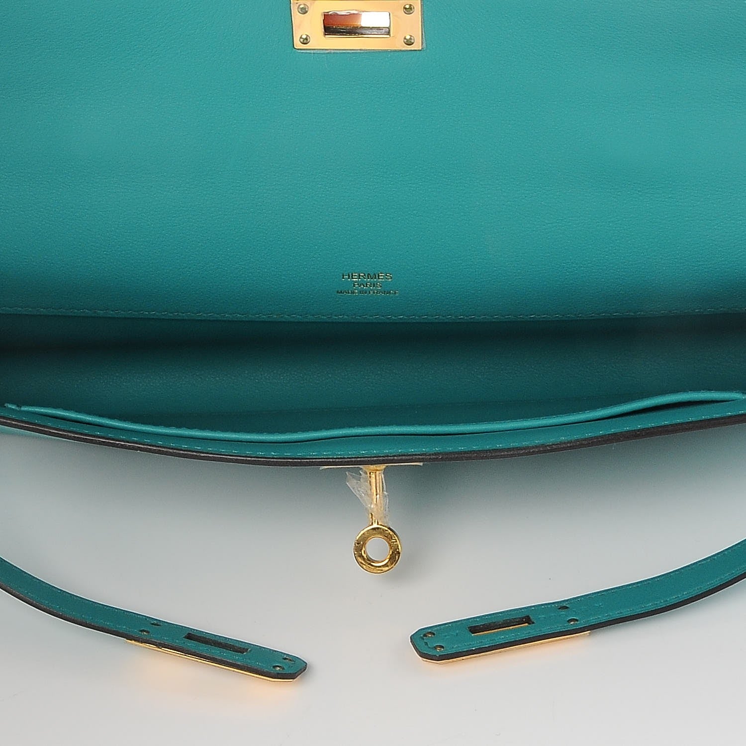 Hermes Swift Kelly Cut Clutch Pochette Bleu Paon 7 of 22