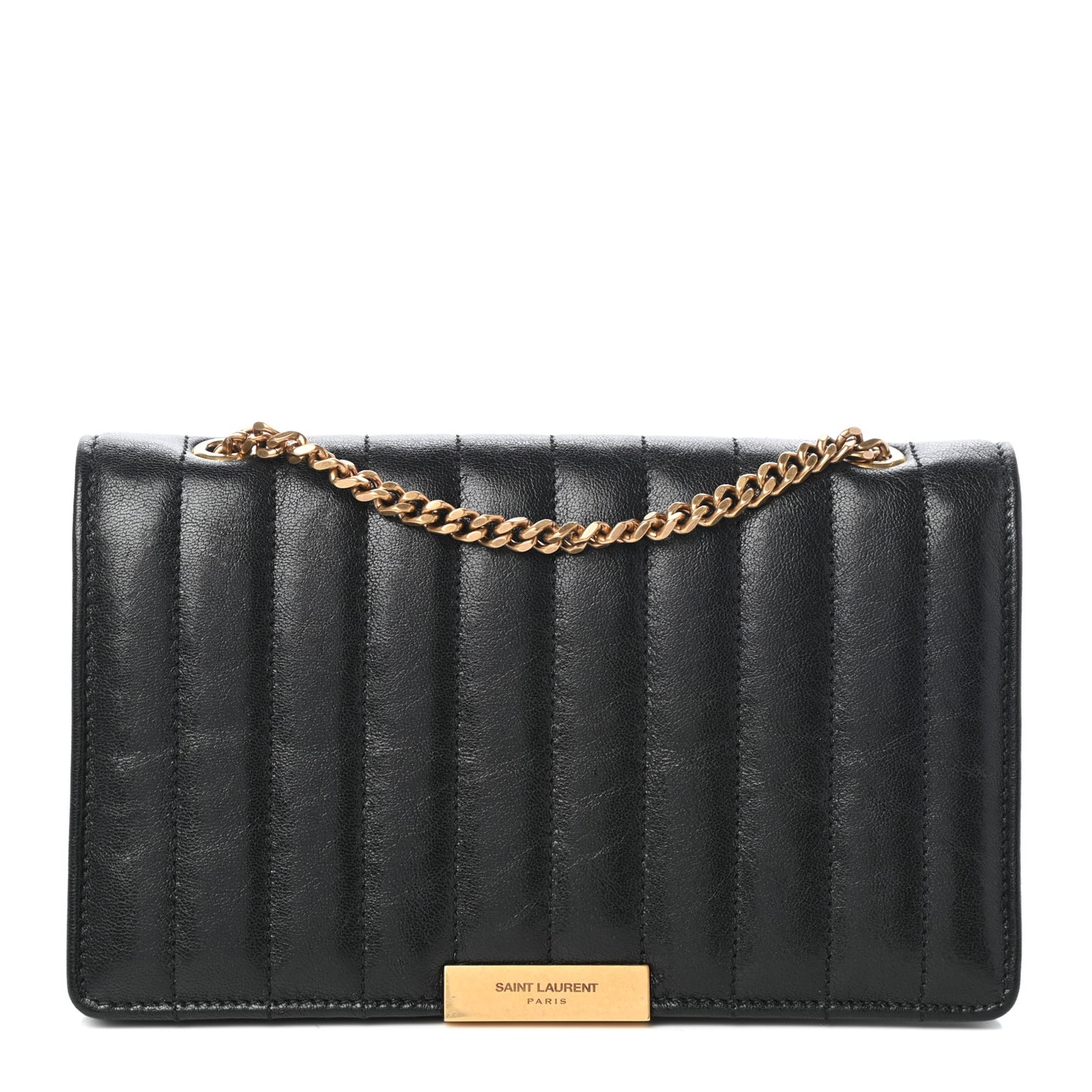 Lambskin Matelasse Amalia Chain Shoulder Bag Black