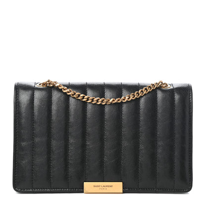 Saint Laurent Lambskin Matelasse Amalia Chain Shoulder Bag Black 1 of 9