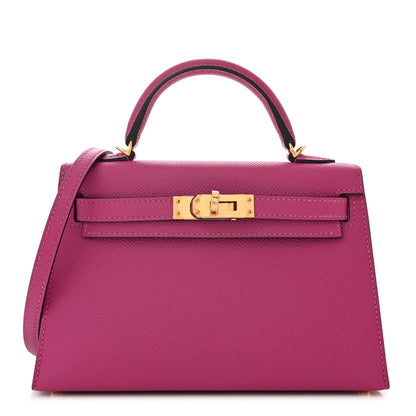 Hermes Epsom Horseshoe Mini Kelly Sellier 20 Rose Pourpre 1 of 9