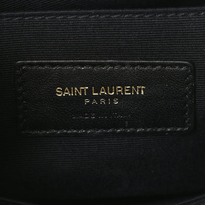 Saint Laurent Calfskin Matelasse Chevron Monogram A5 Wristlet Black 6 of 9