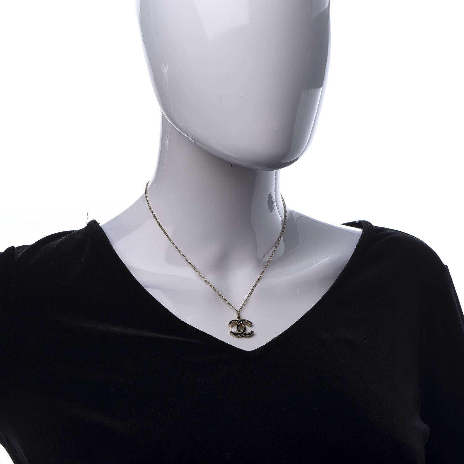 Chanel Enamel CC Baroque Necklace Black Gold 2 of 6