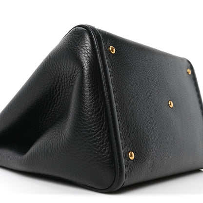 Valentino Garavani Soft Grainy Calfskin Alltime Medium Handbag Black 8 of 9