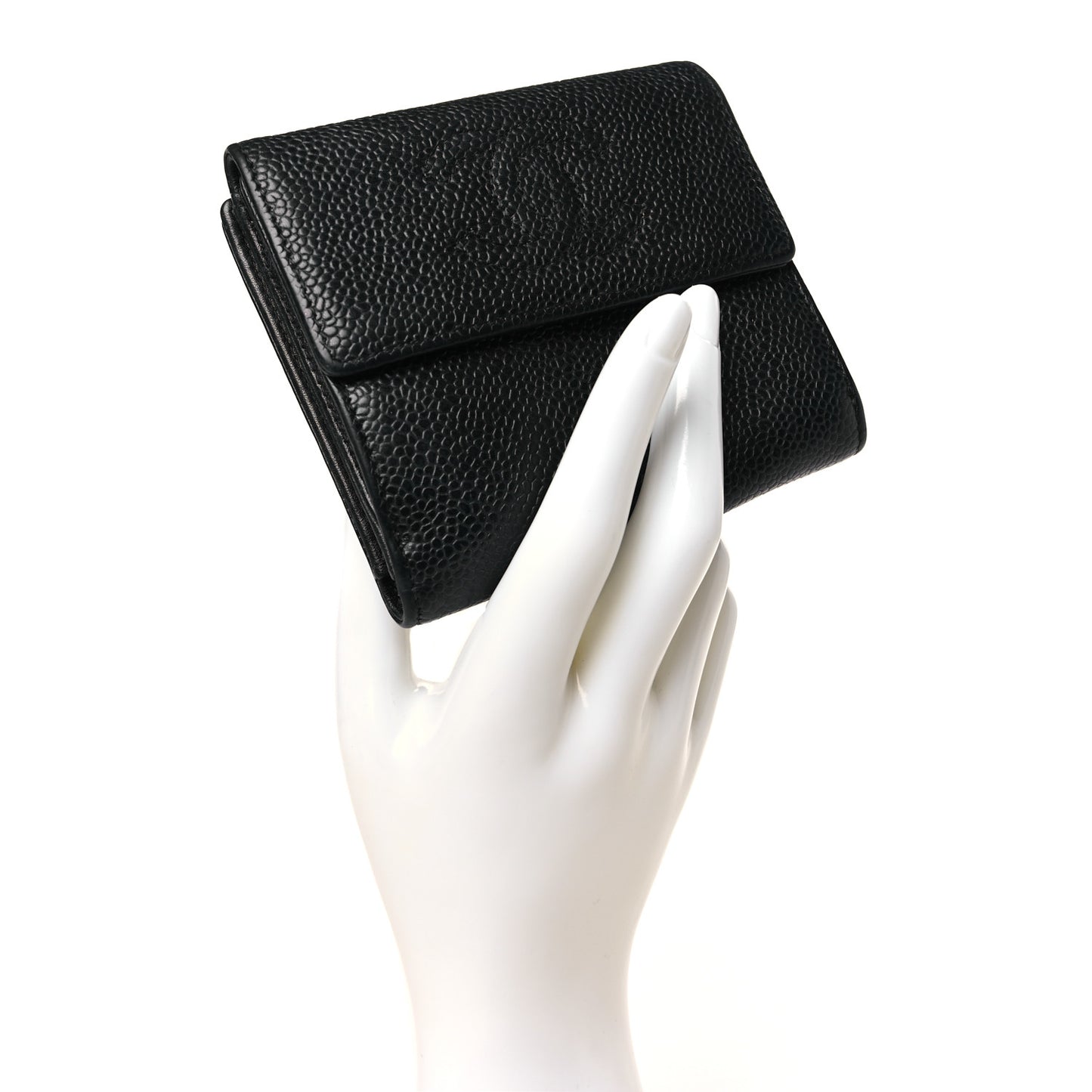 Caviar Timeless CC Compact Flap Wallet Black